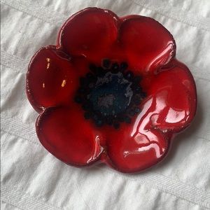 Ceramic Poppy Broach